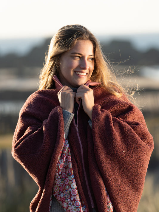 Cape chaude molletonnée MARRON